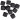 Infinity Hearts Perlen geometrisch Silikon Schwarz 14mm - 10 Stk