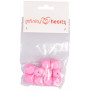 Infinity Hearts Perlen geometrisch Silikon Pink 14mm - 10 Stk