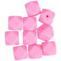 Infinity Hearts Perlen geometrisch Silikon Pink 14mm - 10 Stk