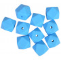 Infinity Hearts Perlen Geometrische Silikonperlen Geometrisch Blau 14mm - 10 Stk.