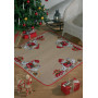 Permin Jute Stickerei Kit Jute Weihnachtsbaum Decke Santa mit Gänsen 126x126cm