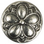 Knöpfe Zinn Blume Antik Silber 16,5mm mit Öse - 5 Stk