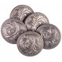 Knöpfe Zinn Blätter Antik Silber 20,5mm mit Öse - 5 Stk