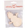 Infinity Hearts To And From Karte Schneemann Holz Natur 9x6,9cm - 5 Stk.