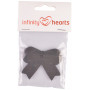 Infinity Hearts Geschenkanhänger Schleife Karton Schwarz 4,7x5,7cm - 10 Stk