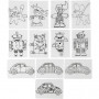 Schrumpffolie mit Motiven, matt-transparent, 10,5x14,5 cm, Dicke 0,3 mm, 36 Blatt/ 1 Packung.