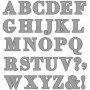 Stanzschablone, Alphabet, Größe 2x1,5-2,5 cm, 1 Stk