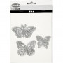 Stanz- und Prägeformen, Schmetterlinge, Größe 5x4,5+6,5x5+8x4,5 cm, 1 Stk