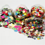 Karton-Mosaik, Sortierte Farben, Größe 10+15+20 mm, 8x180 g/ 1 Pck