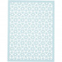 Block aus Karton mit Spitzen-Muster, Blau, Hellblau, Dunkelblau, Flieder, A6, 104x146 mm, 200 g, 24 Stk/ 1 Pck