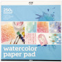 Malblock für Aquarellfarbe aus bedrucktem Papier, Weiß, Größe 30,5x30,5 cm, 12 Bl./ 1 Stk