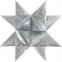 Folienstreifen für Fröbelsterne, B 25+40 mm, D: 11,5+18,5 cm, 16 Streifen, Silber mit Glitter