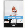 Transferfolie, Blatt 21,5x28cm, 5 Blatt, für leichte Stoff, Transparent