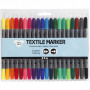 Textilstifte, Linienbreite: 2,3+3,6mm, 20 Stk, Standardfarben