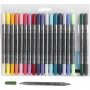 Textilmalstifte, Strichstärke: 2,3+3,6mm, 20 Stk, versch. Farben