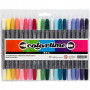 Colortime Dual-Filzstifte, Strichstärke: 2,3+3,6mm, 20 Stk, erweiterte Farbplatte