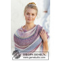 Pink Moon by DROPS Design - Strickmuster mit Kit Tuch 190x50cm