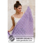 Lilac Bouquet by DROPS Design - Strickmuster mit Kit Tuch 144x72cm