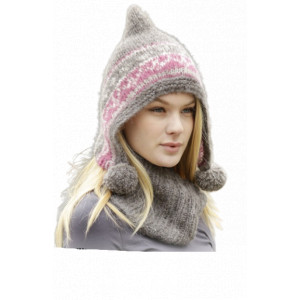 Sweet Winter Hat by DROPS Design - Strickmuster mit Kit Mütze und Schlauchschal mit nordischem Muster Größen S/M - L/XL