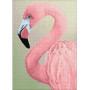 Wizardi Diamond Painting Packung Pinker Flamingo 27x38cm