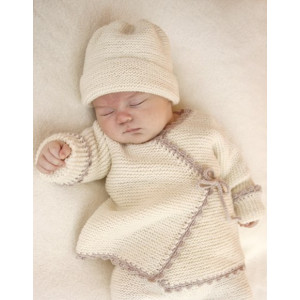 Bedtime Stories by DROPS Design - Strickmuster mit Kit Baby-Wickelcardigan Größen Neugeborene bis 9 Monate
