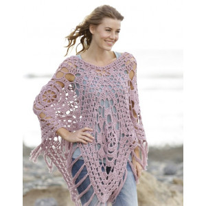 Rhapsody in Rose by DROPS Design - Häkelmuster mit Kit Poncho Granny Sqaures