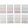 Strasssteine, Sortierte Farben, konisch rund, Größe 6+8+10 mm, 8x10 Pck/ 1 Pck