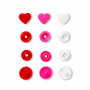 Prym Love Color Druckknöpfe Kunststoff Herz 12,4mm Ass. Rot/Rosa/Weiß - 30 Stück