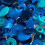 Prym Love Color Druckknöpfe Plastik Stern 12,4mm Ass. Blaue Farbtöne - 30 Stück