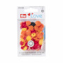 Prym Love Color Druckknöpfe Plastik Blume 13,6mm Ass. Rot/Orange/Gelb - 30 Stück