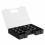 Hobbybox/Kunststoffsbox Deluxe für Perlen/ Knöpfe 8-20 Fächer Schwarz 35,5x25,5x5,6cm