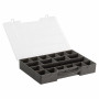 Bastelbox/Kunststoffbox für Perlen/Knöpfe 18 Fächer Koks Grau 35,6x28,5x5,5cm