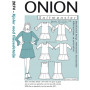 ONION Schnittmuster 2074 Kleid mit Rüschendetail Größe. XS-XL