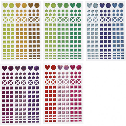 Mosaik-Sticker, Sortierte Farben, D 8-14 mm, 11x16,5 cm, 10 Bl./ 1
