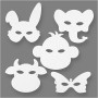 Pappmasken, Weiß, H 15-22 cm, B 24-25 cm, 230 g, 192 Stk/ 1 Pck