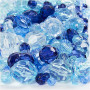 Facettenperlen-Mix, Größe 4-12mm, Lochgröße 1-2,5mm, 250g, Blautöne