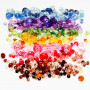 Facettenperlen-Mix, Sortierte Farben, D 4-12 mm, Lochgröße 1-2,5 mm, 7x250 g/ 1 Pck