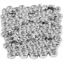 Buchstaben-Perlen, Silber, D 7 mm, Lochgröße 1,2 mm, 165 g/ 1 Pck