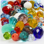 Glasschliffperlen - Mix, Größe 3-15mm, Lochgröße 0,5-1,5mm, 400g, versch. Farben