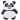 Aufkleber zum Aufbügeln Stehender Panda 5,6x6,8cm