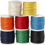 Baumwollband, Sortierte Farben, Dicke 1 mm, 8x40 m/ 1 Pck