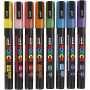 Posca Marker, Strichstärke: 0,9-1,3 mm, PC-3ML, 8 Stk, versch. Farben