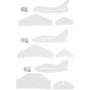 Flugzeuge - Sortiment, L 11,5-19 cm, B 11-17,5 cm, 50 Stck., Weiß