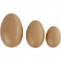Zweiteilige Eier, L 12+15+18 cm, 3 Stck.