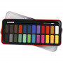 Aquarell-Farbset, Größe 12x30mm, 24 Farben, versch. Farben