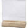 Glasplatte mit Holzständer, Größe 7,5x7,5 cm, Dicke 28 mm, 10 Set/ 1 Box