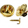 Pin für Anstecker, D: 11,5mm, vergoldet, 25 Stk