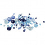 Facettenperlen-Mix, Größe 4-12mm, Lochgröße 1-2,5mm, 250g, Blautöne