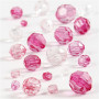 Facettenperlen-Mix, Pink (081), Größe 4-12 mm, Lochgröße 1-2,5 mm, 250 g/ 1 Pck