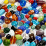 Glasperlen-Mix, Sortierte Farben, Größe 7-18 mm, Lochgröße 1 mm, 1000 g/ 1 Pck